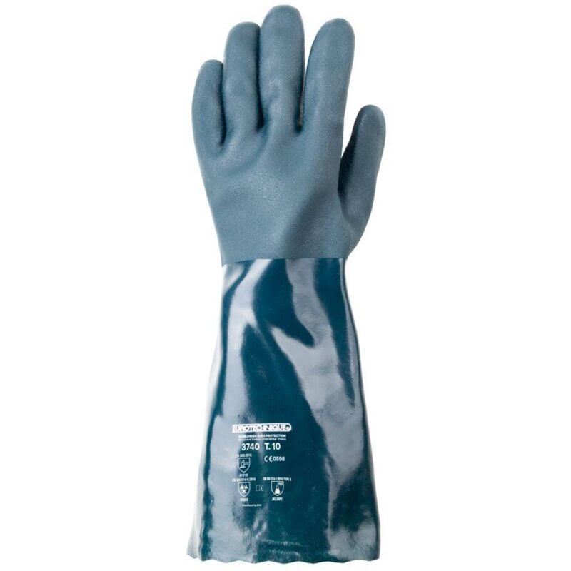 Image of Guanti da lavoro di protezione chimica eurochem Coverguard 40 cm (confezione da 10 paia) Blu 10 - Blu