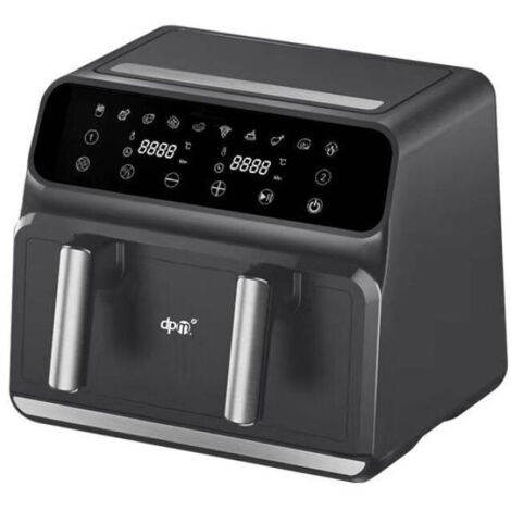 DPM Friggitrice ad Aria Digitale Doppio Cestello 8L 1700W Cotture Indipendenti