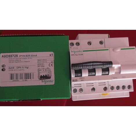 DPN N VIGI 3P+N B 25A 30mA-AC SCHNEIDER DISJONCTEUR DIFFERENTIEL A9D55725