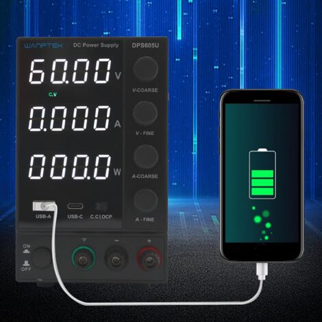 DPS605U 0-60V 0-5A DC-geregelte Netzgerät Labornetzteil DC Stromversorgung Digitalanzeige Einstellbar 4-stelliger LED-Anzeige 300W