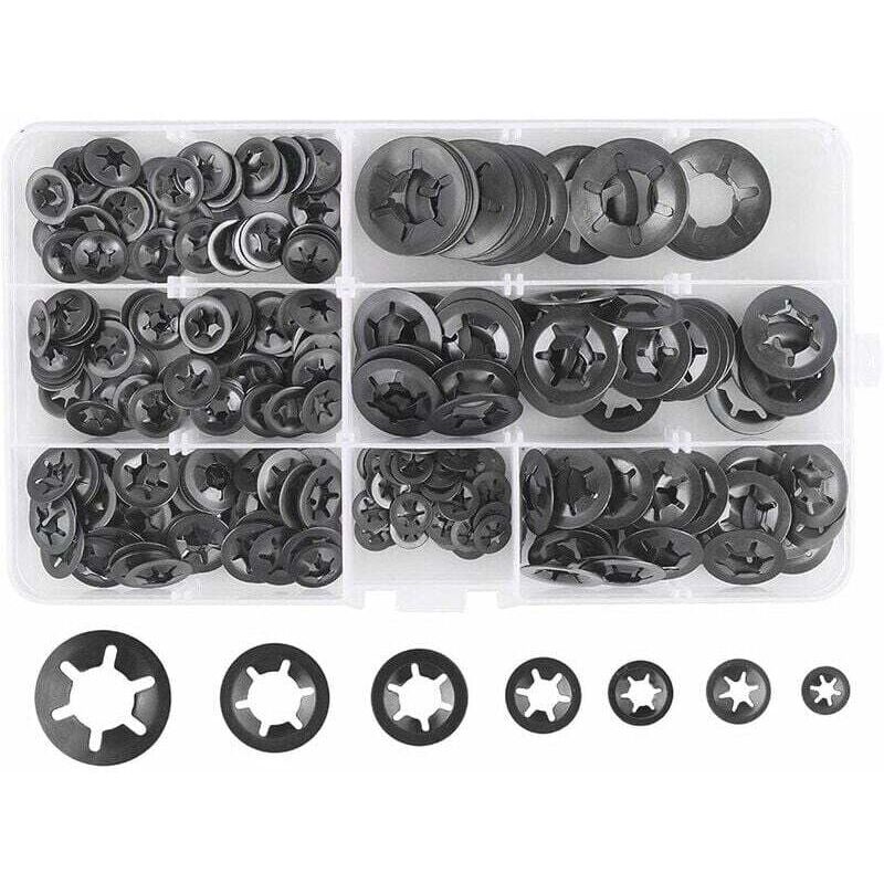 Image of DPZO 280 pezzi Rondelle elastiche Rondelle elastiche, Rondelle elastiche in acciaio Rondelle elastiche a bloccaggio rapido M3 M4 M5 M6 M8 M10 M12, 7