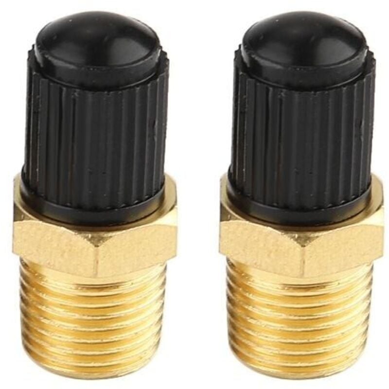 Image of INHHUB Jeffergarden 2 Stück Messing-Luftkompressor-Tank-Füllventil 1/8 Zoll NPT MPT-INHHUB