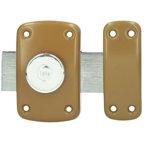 Serrurerie de Picardie - Verrou à bouton 3010 pour porte intérieure,  cylindre Ø21x35mm, bronze, 3 clés