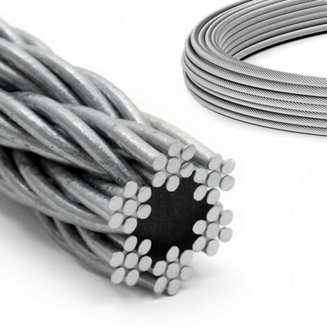 DQ-PP Câble acier galvanisé 6x7 3mm 10m treuil