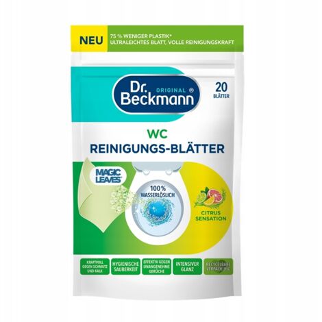 Dr. Beckmann, 20 bandes nettoyantes WC au gel, agrumes, Royaume-Uni