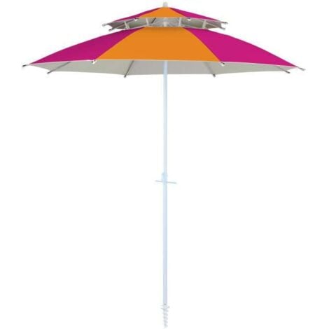 CFADDA Dr. C. Ombrellone da Spiaggia Antivento 240cm Fucsia-Arancio con Protezione UV50+