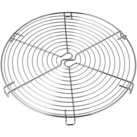 Dr Oetker Griglia Gratella Raffedda torte in Acciaio Inox Cromato con 6 piedini di appo, Dim Ø33,5x2,3 cm adatto per glassare e raffreddare, Torte, Biscotti e Dolcetti