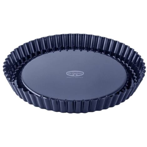 Dr. Oetker quichevorm & fruittaartvorm Ø 28 cm, bakvorm met anti-aanbaklaag voor heerlijke fruittaarten, fruitcakevorm uit de Back-Liebe Emaille serie, (Kleur: blauw)