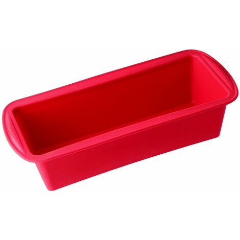 Dr. Oetker siliconen bakvorm 24 cm, een rechthoekige bakvorm/ broodbakvorm van silicone, herbruikbare cakevormen/ koningsbakvorm voor een sappig brood en cakes (Kleur: rood), Aantal: 1