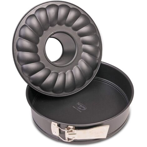 Dr. Oetker Tradition Tortiera Apribile 2 Fondi, Alluminio, Nero, 28 Cm