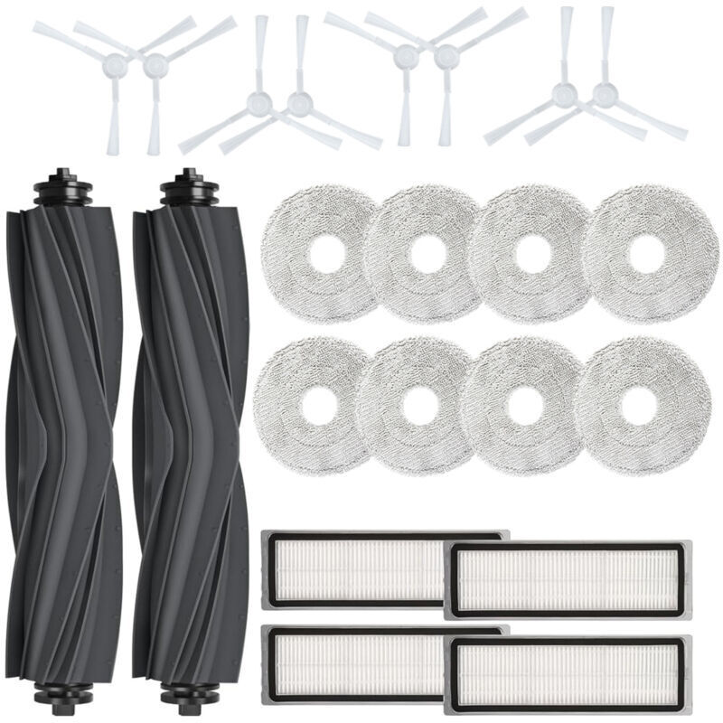Dr. Robor Accessories for Dreame L10s Ultra, L10 Ultra, L10s Pro, Replacement Parts for Xiaomi X10 Plus with 2 Main Brushes, 4 Filters, 8 Cleaning
