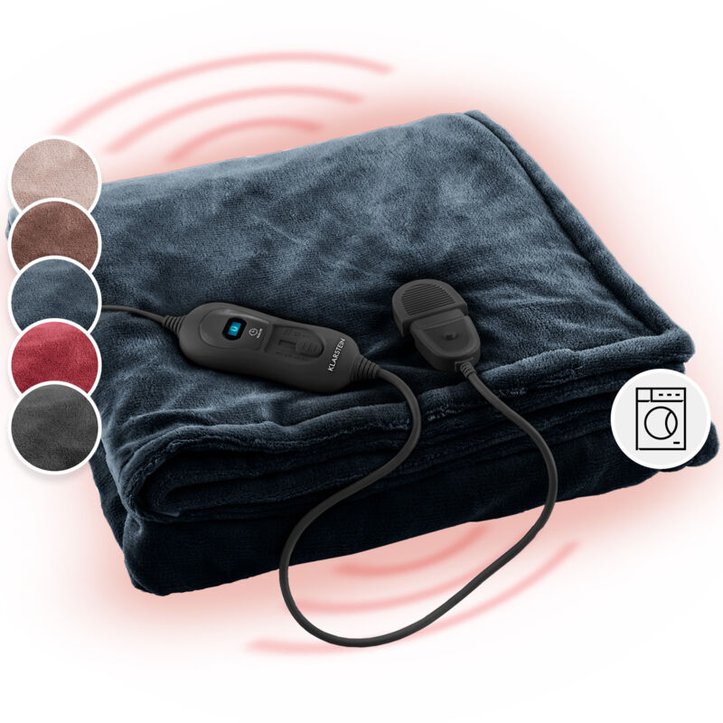 Klarstein - Dr. Watson xl Couverture électrique 120 w 3 niveaux de température Panneau de commande 180 x 130 cm