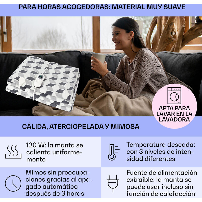 

Dr. Watson XXL Manta eléctrica 3 niveles de potencia Lavable 200x180 cm Microfelpa