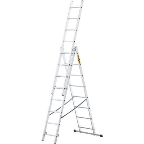 Drabest Aluminium-Haushaltsleiter 3-teilig, 150 kg 8 Stufen