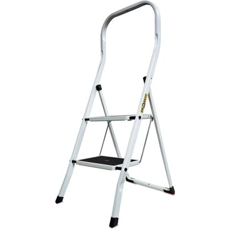 Drabest Premium Scaletta In Acciaio Per Casa E Ufficio – Portata Scala Domestica 150 Kg – 2 Gradini