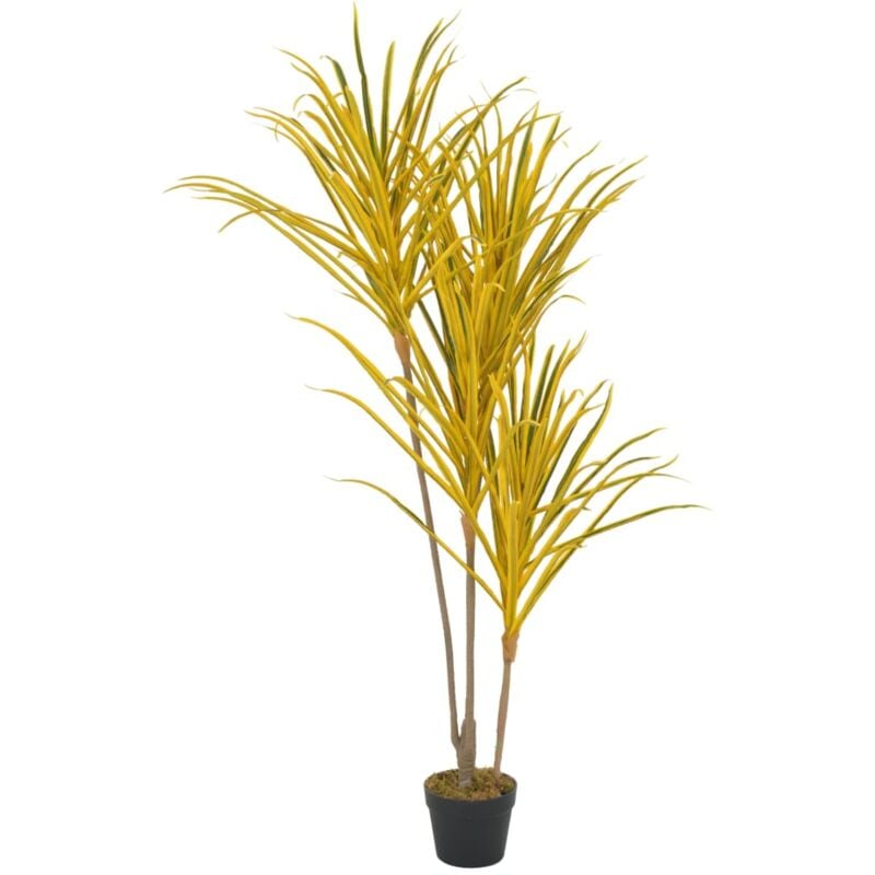 Vidaxl - Dracena Artificiale con Vaso Gialla 125 cm Giallo