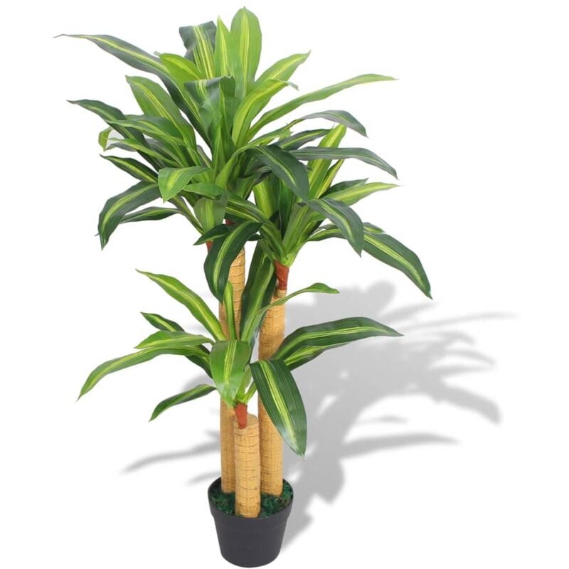 Dracena Pianta Artificiale con Vaso 100 cm Verde