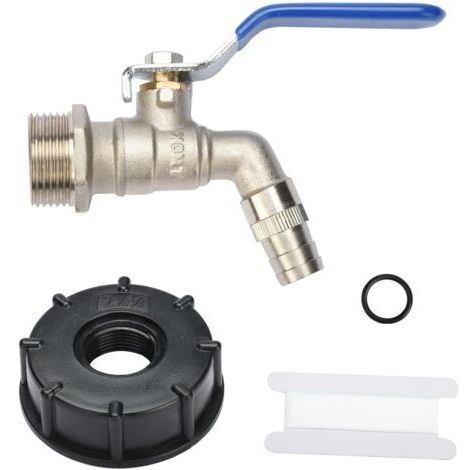 Drado Adaptateur de réservoir IBC 3/4", Robinet Cuve Adaptateur, Raccord Robinet en Laiton Adaptateur pour Réservoir de Stockage d'eau et Raccord de Tuyau Métallique