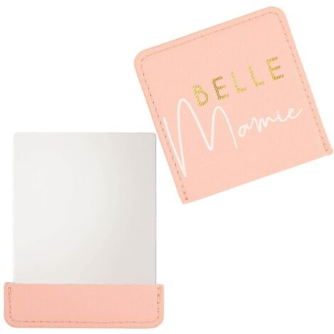 DRAEGER PARIS 1886 - Miroir de Poche Super Mamie et Étui Rose - Miroir Carré Maquillage 9x7 cm - Portable et Résistant - Idée Cadeau Anniversaire, Noël, Fête des Grands-Mères - Style Élegant Tendance