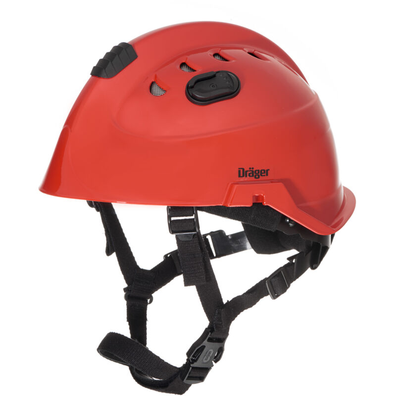 Dräger hps 3500 Premium Casque de sécurité professionnel avec mentonnière réglable pour le sauvetage, la construction, l'escalade, les mines Rouge