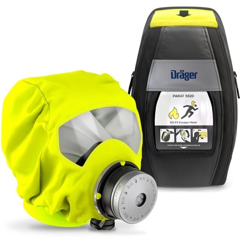 Dräger parat 5520 Masque de protection respiratoire anti-fumée avec filtre co P2 contre les particules toxiques lors d'incendie