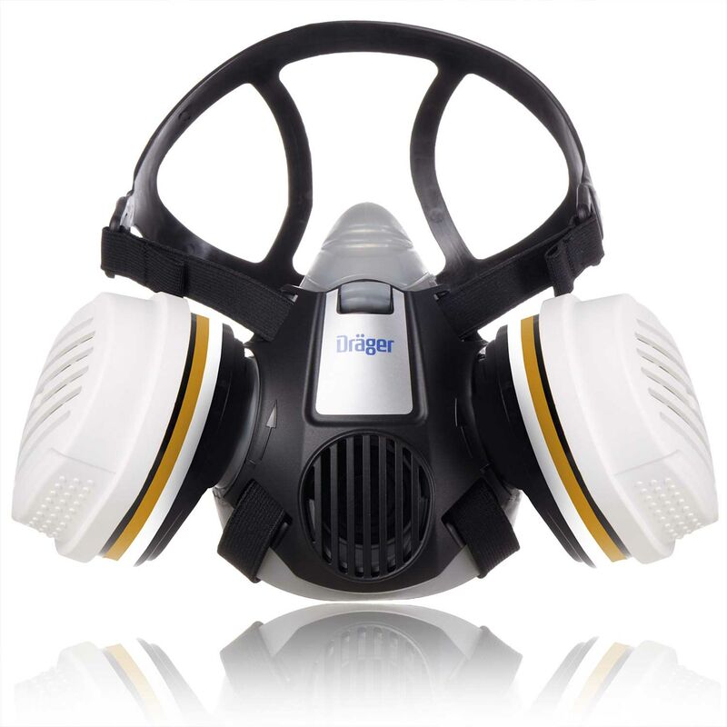 Dräger X-plore 3300 Masque de protection respiratoire adapté aux peintures solvants, époxy résine, poussières Demi-Masque peinture avec 2 cartouches