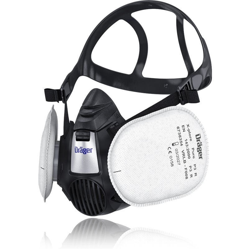 Dräger X-plore 3500 Demi-masque poussières-artisanat avec filtres Pure P3, protection contre des particules fines, la poussière