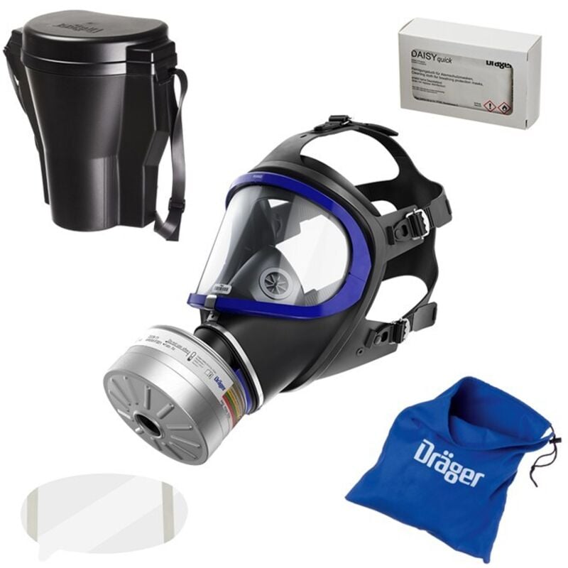 Dräger X-plore 6300 Masque intégral avec filtre A2B2E2K2 Hg P3 r d et accessoires – Masque respiratoire avec filtre Rd40, protection fiable contre