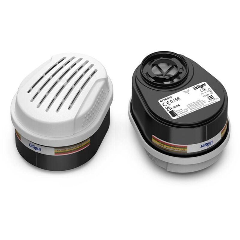 Dräger X-plore filtres A2B2E2K2 Hg P3 10 filtres à baïonnette contre les gaz et les substances chimiques, compatible avec les masques de protection