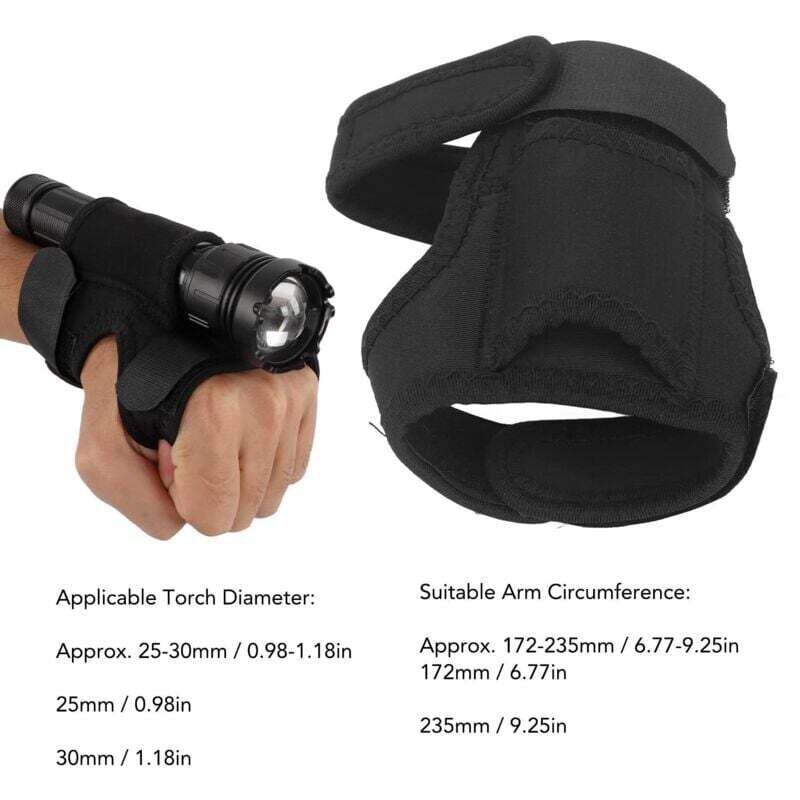 Bracelet Lampe Torche Plongée Mains Libres Nylon Renforcé Support Bras Étanche