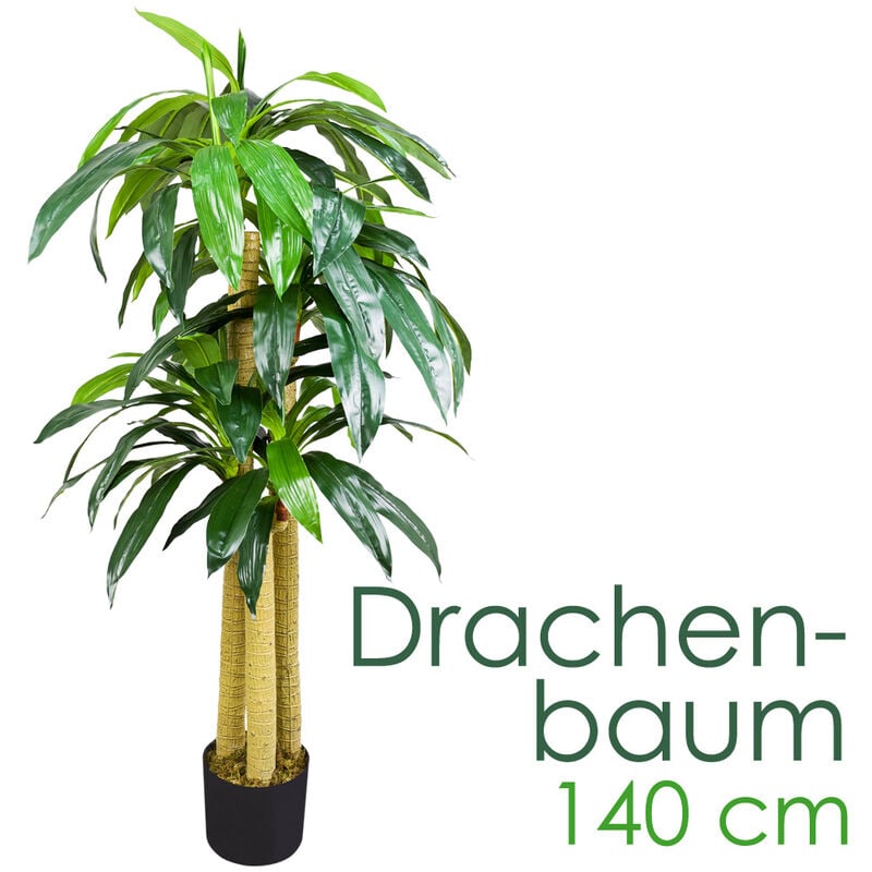 Decovego - Dragonnier Dracéna Plante Artificielle Artificiel Plastique avec Pot 140cm