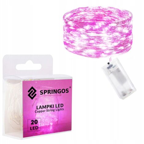 DRAHTLICHTER 20 LED MIT BATTERIE ROSA WEIHNACHTSBAUM