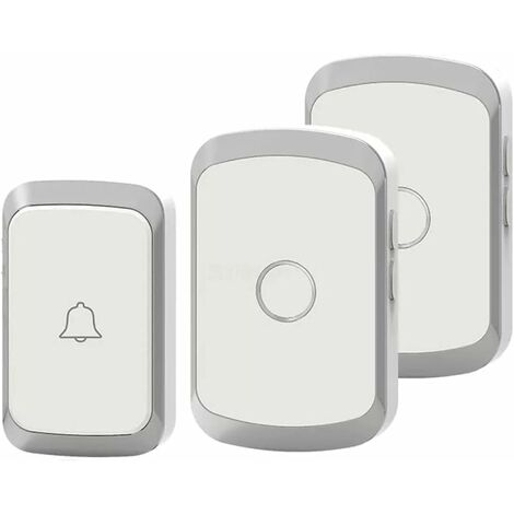 Drahtlose Türklingel, Smart Home LED-Türklingel, 1 Türklingel und 1 Taste innerhalb von 300 Metern, Weiß
