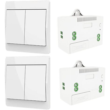 Drahtloser, selbstgenerierender Lichtschalter, Funkfrequenzschalter und Relaisempfänger, Steuerung mit Sicherung, batterieloser kinetischer Schalter (2-Wege-Set mit 2 Schlüsseln)