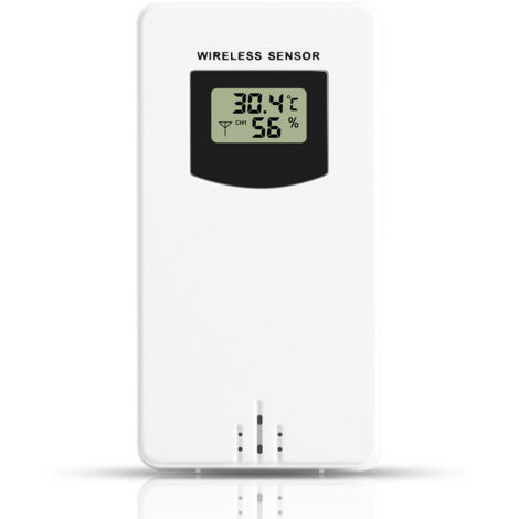Drahtloser Temperatur- und Feuchtigkeitssensor, Hygrometer, elektronisches Digitalthermometer, für den Innen- und Außenbereich mit Wetterstationen geeignet