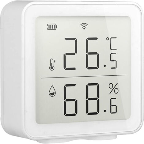 Drahtloser WLAN-Temperatursensor, Thermometer und Hygrometer für Smart Homes, drahtloser Temperatur- und Feuchtigkeitssensor, Smart-Home-Szenensystem, kompatibel mit Alexa