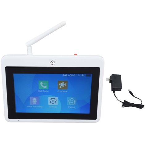 Drahtloses 2-Wege-Intercom-System mit 7-Zoll-kapazitivem Touchscreen, Raumkommunikation, 100-240V-Netzteil, US-Stecker.