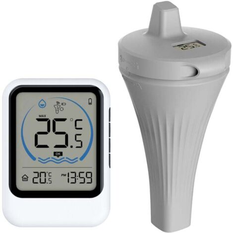 Drahtloses schwimmendes Poolthermometer Radio, LCD-Wassertemperaturthermometer, IP67, LCD-Display für Aquarium, Spa, Fischteich