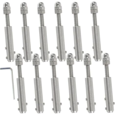 Drahtseilklemme für 4-mm-Drahtseil – 12 Stück und L-Schlüssel – Kabelspanner