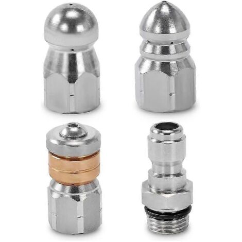 Drain Cleaning Nozzle 1/4 Inch Quick Connect for Sewer Jetter with Rotating Tip