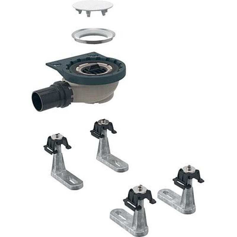 Geberit Setaplano - Kit de montage brut pour baignoire de douche, hauteur du bouchon : 30 mm, longueur : 40 mm, 6 pieds