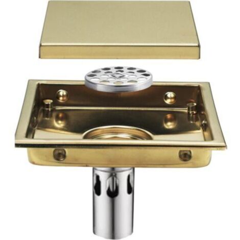 Drain de Douche 150x150mm Siphon de Sol Carré Caniveau de Douche 304 Acier Inoxydable Anti-Odeur Drain de Plancher