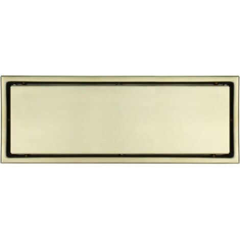 Drain de douche, 2 en 1 Drain de douche en or brossé, Drain de sol Invisible en acier inoxydable Drain de douche avec grille d’insertion de carreaux, 110  300mm Drain de plancher de douche