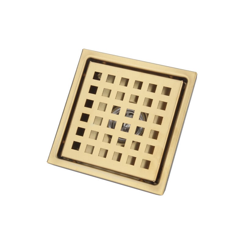 Tonchean - Drain de Douche, Acier Inoxydable Anti-Odeur Filtre Cheveux, Drain de Plancher en brossé Passoire pour Salle De Bain Large Calibre, Carré