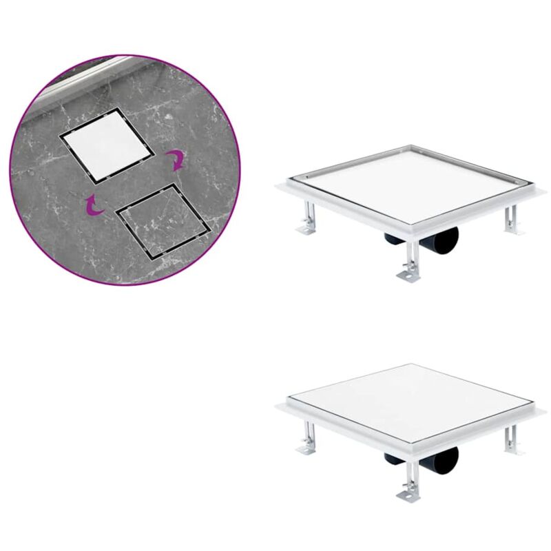 Vidaxl - Drain de douche avec couvercle 2 en 1 28x28 cm Acier inoxydable