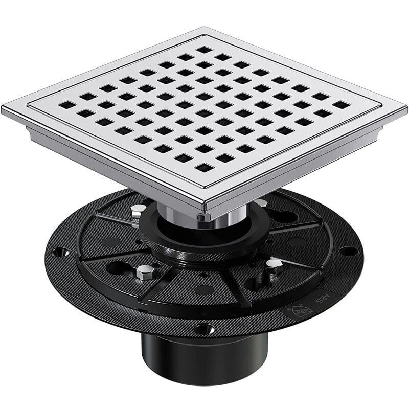 Spark - Siphon de sol de douche carré 11X11CM, amovible, acier inoxydable 304 de qualité alimentaire