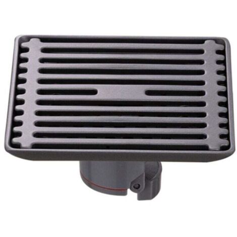 Drain de douche carré amovible pivotant en acier inoxydable avec couvercle à motif (drain de douche noir)