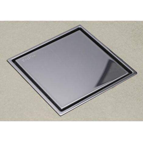 Drain  de douche carré en acier inoxydable CONFLUO PLATE 15x15 cm
