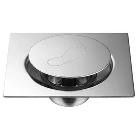 Drain de douche carré en acier inoxydé, haute brillance, anti-odeurs et anti-obstruction, épais et durable.
