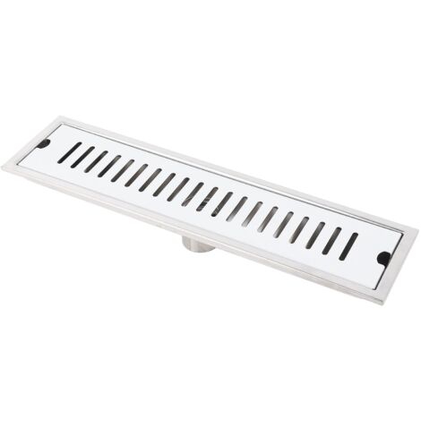 Drain de Douche, Drain de Sol Rectangulaire Linéaire en Acier Inoxydable 304 pour Salle de Bain, avec Grille de Couvercle Amovible 40 Cm